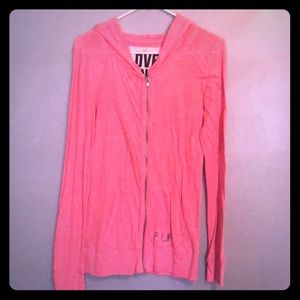 PINK long line hoodie